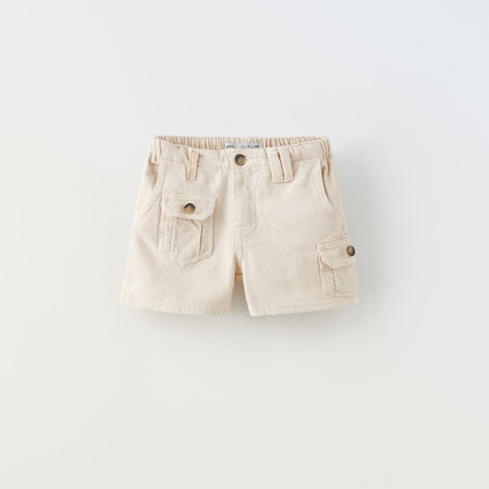 NWT Zara 10Y cargo shorts beige